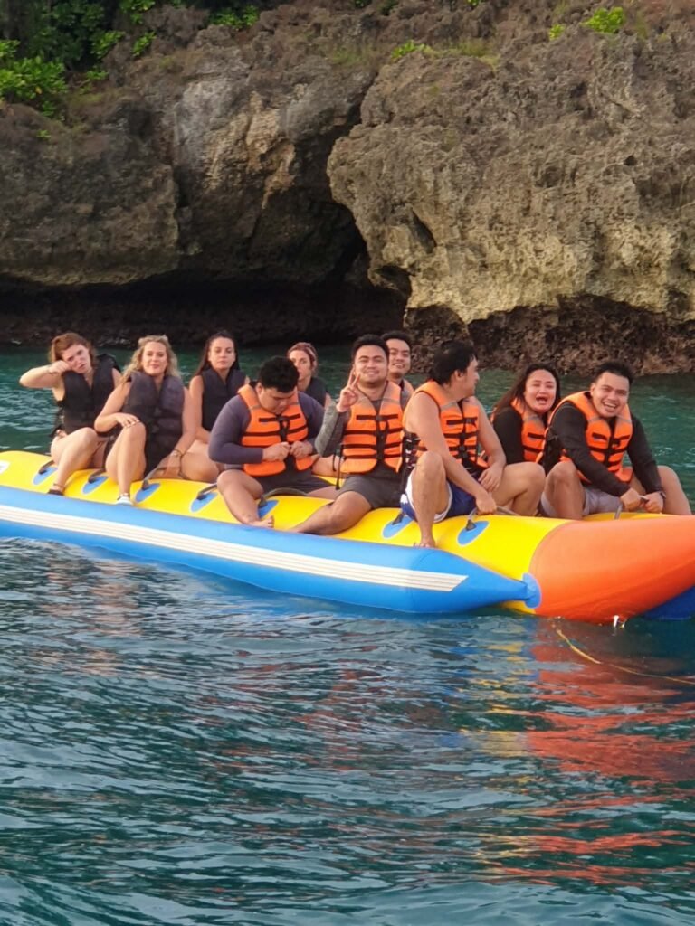 Banana boat ride during island hopping