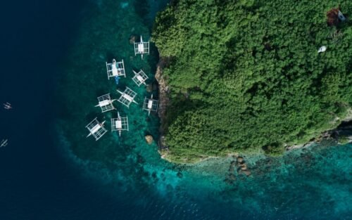 Aerial view of the coast of Cebu