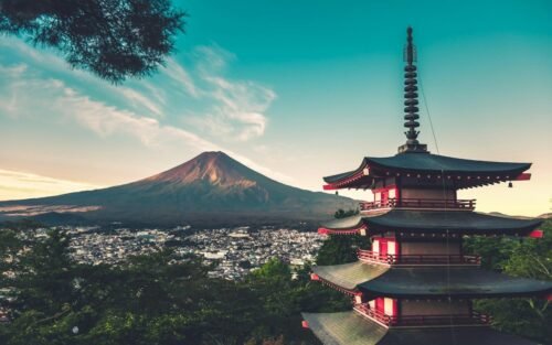 Chureito Pagoda and Mount Fuji
