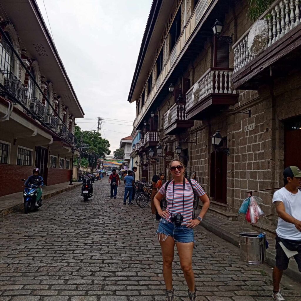 Traveler at Calle Crisologo, Vigan